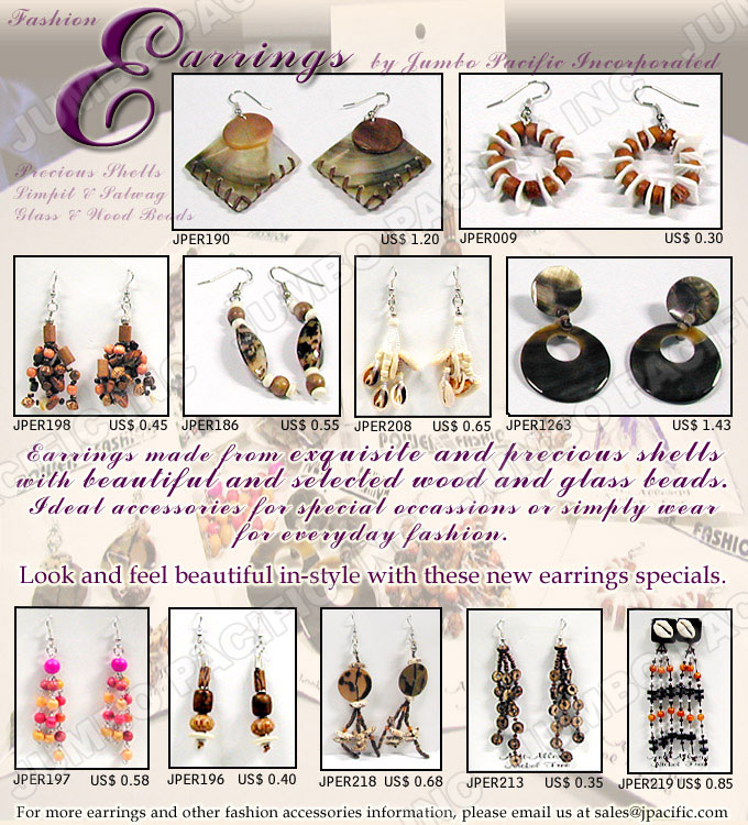 Fashion Earrings Philippine natural jewelry